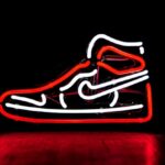 Illuminated Nike shoes doing brand marketing