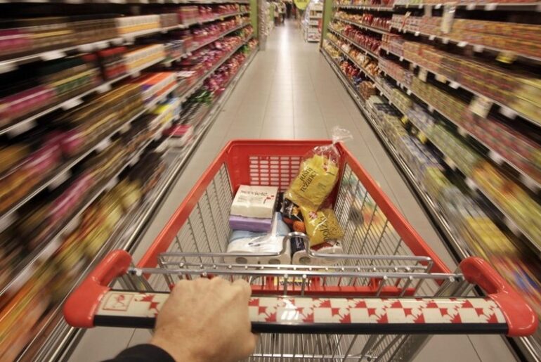 shopping cart in a supermarket