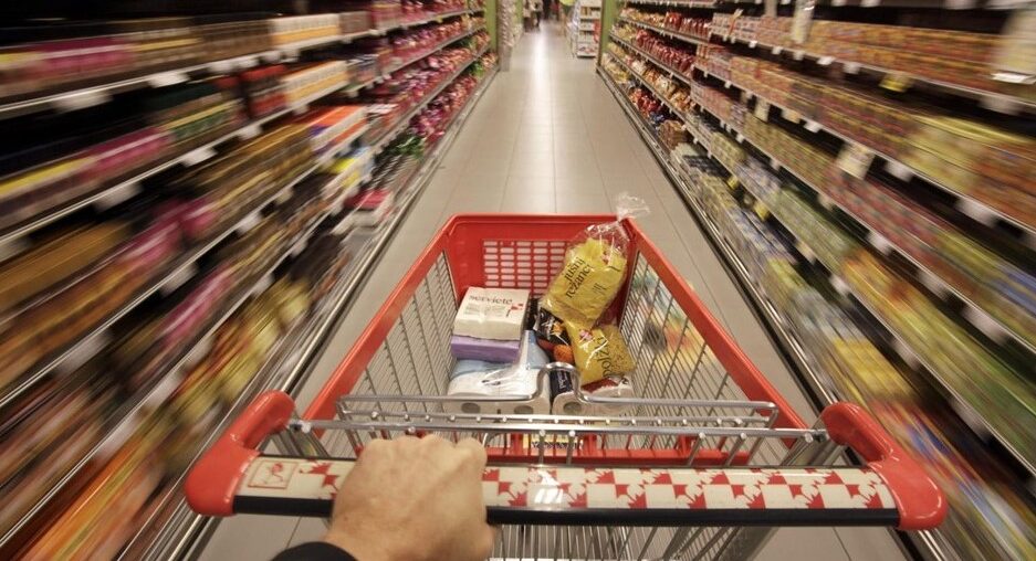shopping cart in a supermarket