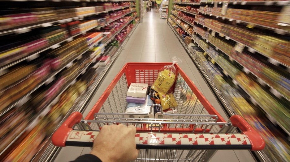 shopping cart in a supermarket