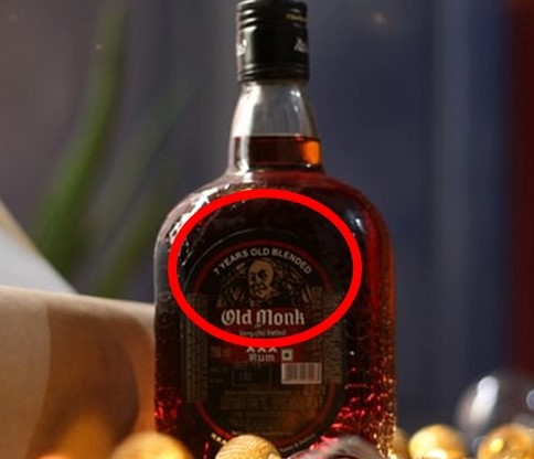 old monk rum bottle